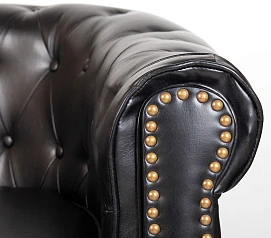 заказать Кожаный диван лофт Karo V2 черный в интернет-магазине в Санкт-Петербурге