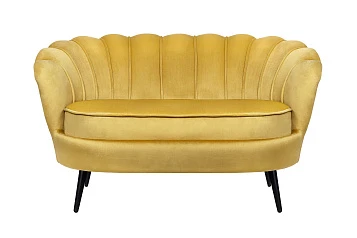 купить Дизайнерский диван Pearl Double Yellow на черных ножках в Санкт-Петербурге