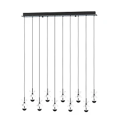 купить 390276 Люстра диммируемая PIANOPOLI 2, 43X1,8W (LED), 3000K, 10320lm, ?780, сталь, черный/переливающееся стекло, прозрачный в Санкт-Петербурге