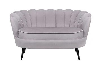 фото Диван ракушка Pearl Double Grey на черных ножках в Санкт-Петербурге
