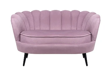 Дизайнерский двухместный диван Pearl Double Pink на черных ножках в Санкт-Петербурге