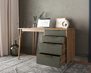 купить красивый Стол рабочий "Line" одной тумбой R23/browngrey в интернет-магазине в Санкт-Петербурге