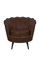 красивое Низкое кресло ракушка Pearl Brown V2 на черных ножках в интернет-магазине в Санкт-Петербурге