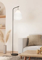 43895 Торшер с ножным выключателем MINTING, 1X40W (E27), H1585, сталь, черный / бумага, белый на заказ в Санкт-Петербурге