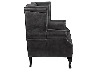 Кожаный дизайнерский диван Royal Sofa Black в интерьере в Санкт-Петербурге