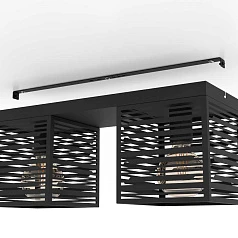 купить 900356 Потолочный светильник PIEDRITAS, 2x40W, E27, L515, B180, H205, сталь, черный в Санкт-Петербурге