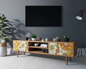 красивые Комод "Berber" с нишей низкий под TV принт 47 арт BB49/Print_47 в Санкт-Петербурге