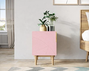 стильные Тумбочка с дверкой "Line" LN08/GR1/pink в Санкт-Петербурге