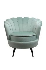 красивое Низкое кресло ракушка Pearl Green на черных ножках на заказ в Санкт-Петербурге