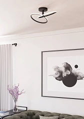 902144 Светодиодный настенно-потолочный светильник с регулировкой цветовой температуры CONGIUNTI, 12W(LED), 2700K, 4000K, 6500K, 1500lm, сталь, черный в Санкт-Петербурге