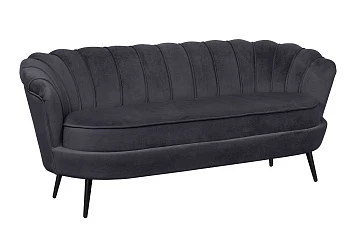 Диван ракушка для гостиниц Pearl Triple Black на черных ножках в Санкт-Петербурге