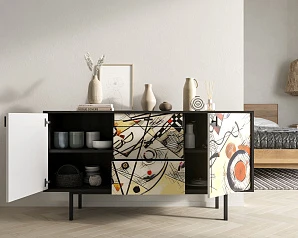Комод две дверки и три ящика "Emerson" by Kandinsky арт EM08/Print_01 в интернет-магазине в Санкт-Петербурге