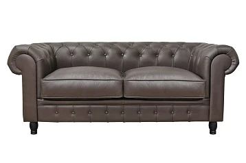 заказать Диван из коричневой кожи Chesterfield Brown Leather 2S в Санкт-Петербурге