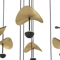 заказать стильные 390339 Люстра диммируемая DRACERA, 10X2,3W (LED), 3000K, 2800lm, ?580, сталь, черный/сталь, черный, золотой в Санкт-Петербурге