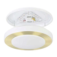 900369 Потолочный светильник LED CARPI, LED 3X2,7W, 1110lm, IP44, ?300, A75, сталь, матовая латунь, белый/пластик, белый в Санкт-Петербурге
