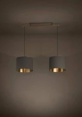 заказать 390336 Люстра SANTANDRIA, 2X40W (E27), L1050, B350, H1500, сталь, дерево, матовая латунь, коричневый/текстиль, капучино, латунь в Санкт-Петербурге