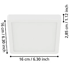 заказать 900646 Накладной светильник  FUEVA 5, 11W (LED), 3000K, IP44, L160, B160, H28, сталь, белый / пластик, белый в Санкт-Петербурге