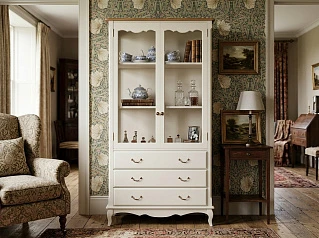 купить красивый Шкаф "Леонтина (Leontina)" для посуды высокий 3 ящика арт ST9355/3 в Санкт-Петербурге