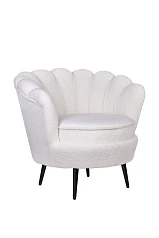 Низкое кресло ракушка Pearl цвет белый на черных ножках в интернет-магазине в Санкт-Петербурге
