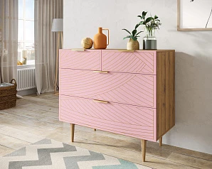 Комод с четыремя ящиками "Line" LN14/GR1/pink в интерьере в Санкт-Петербурге