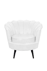 Низкое кресло ракушка Pearl White на черных ножках в Санкт-Петербурге