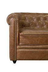 Кожаный диван лофт Karo Brown leather 3S в Санкт-Петербурге