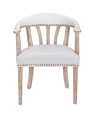 Мягкий стул с подлокотниками Tanner White Leather на заказ в Санкт-Петербурге