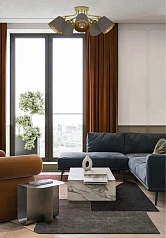 фото 31535 Люстра потолочная MASERLO, 5X60(Е27), металл, кремово-золотой/текстиль, капучино в интерьере в Санкт-Петербурге