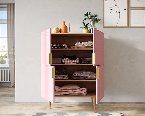 купить Большой комод с четырьмя дверками "Line" LN03/GR1/pink в интернет-магазине в Санкт-Петербурге
