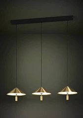 купить 390272 Люстра диммируемая PARAGUAY, 3X12W (LED), 3000K, 4080lm, L970, B270, H1500, сталь, черный, матовая латунь/пластик, белый в Санкт-Петербурге