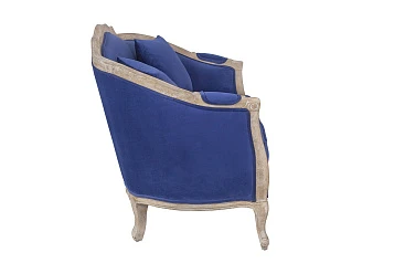 Дизайнерский двухместный диван Darcy 2 ампир синий в интерьере в Санкт-Петербурге