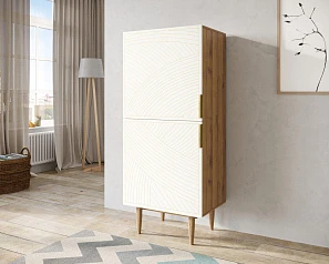 купить стильные Вертикальный комод с двумя дверками "Line" LN05/GR1/beige в интернет-магазине в Санкт-Петербурге