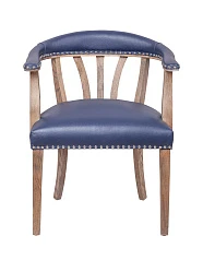 Мягкий стул с подлокотниками Tanner Blue Leather на заказ в Санкт-Петербурге