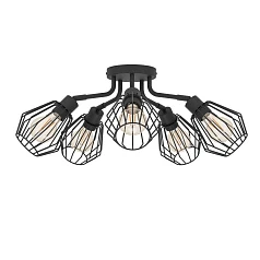 31532 Люстра TARBES, 5x60W(E27), сталь, черный в интерьере в Санкт-Петербурге