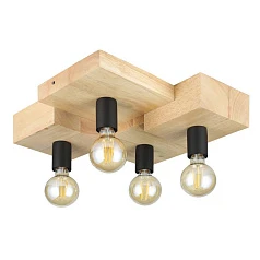 заказать 43798 Потолочный светильник HALKIN, 4Х40W, E27, L400, B430, H140, сталь, коричневый, черный в Санкт-Петербурге