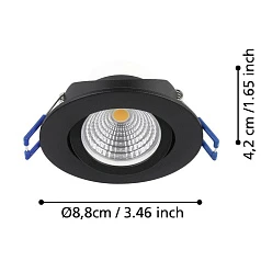 купить 900747 Комплект встраиваемых светильников диммируемых SALICETO, 3X6W (LED), 2700K, ?88, алюминий, черный в интернет-магазине в Санкт-Петербурге