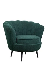 Низкое кресло ракушка Pearl зеленый Boucle на черных ножках в Санкт-Петербурге