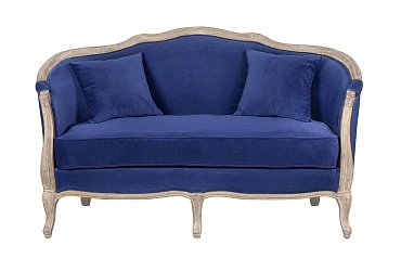 купить Дизайнерский двухместный диван Darcy 2 ампир синий в Санкт-Петербурге