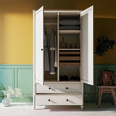 купить красивый Шкаф двухстворчатый "Odri" с ящиками арт od2127KR в Санкт-Петербурге
