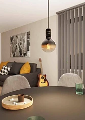 купить 43801 Подвесной потолочный светильник (люстра) YORTH, 1Х40W, E27, H1500, ?50, сталь, никель, черный в интернет-магазине в Санкт-Петербурге