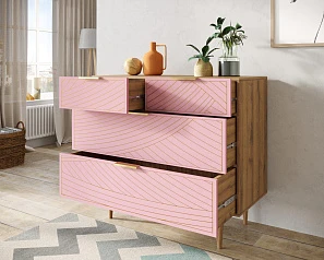 Комод с четыремя ящиками "Line" LN14/GR1/pink в интерьере в Санкт-Петербурге