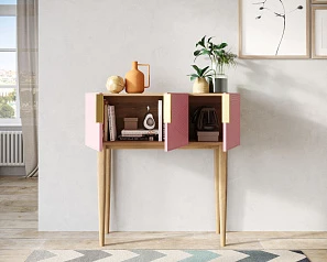 Консоль с тремя дверками "Line" LN15/GR1/pink в интерьере в Санкт-Петербурге