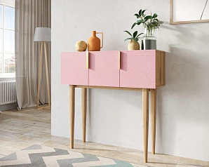 Консоль с тремя дверками "Line" LN15/GR1/pink в интерьере в Санкт-Петербурге