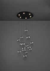 купить стильные 390333 Люстра диммируемая ESPARDELLO, 6X5,4W (LED), 3000K, 3060lm, ?580, сталь, черный/стекло, прозрачный в Санкт-Петербурге