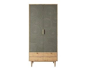 купить красивый Шкаф двухстворчатый  с ящиками "Line" R26/browngrey в Санкт-Петербурге