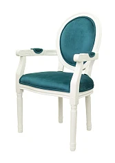 Мягкий стул с подлокотниками Volker Arm Blue and White в интерьере в Санкт-Петербурге