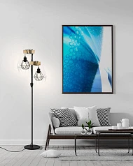 44081 Торшер TOWNSHEND 5, 2х60W(E27), L400, H1655, A250, сталь, дерево, черный, коричневый на заказ в интернет-магазине в Санкт-Петербурге