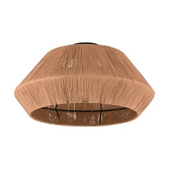 красивые 43784 Потолочный светильник ALDERNEY, 1Х40W, E27, H240, ?480, сталь, черный/текстильная нить, натуральный на заказ в Санкт-Петербурге