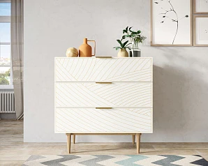 стильный Комод с тремя ящиками "Line" LN12/GR1/beige на заказ в Санкт-Петербурге