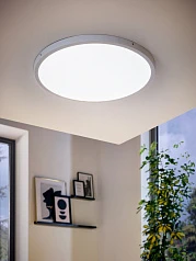 фото 97279 Светодиодный накладной светильник FUEVA 1 диммир., 27W(LED), 3400lm, ?600, H30, алюминий, белый в интерьере в Санкт-Петербурге